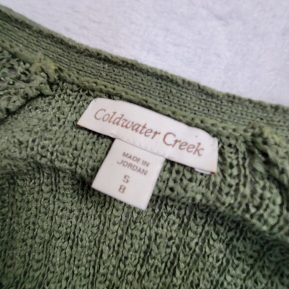 Coldwater Creek Women Open Front Textured Knitted Cardigan Sweater Small 8 Green - Picture 4 of 8